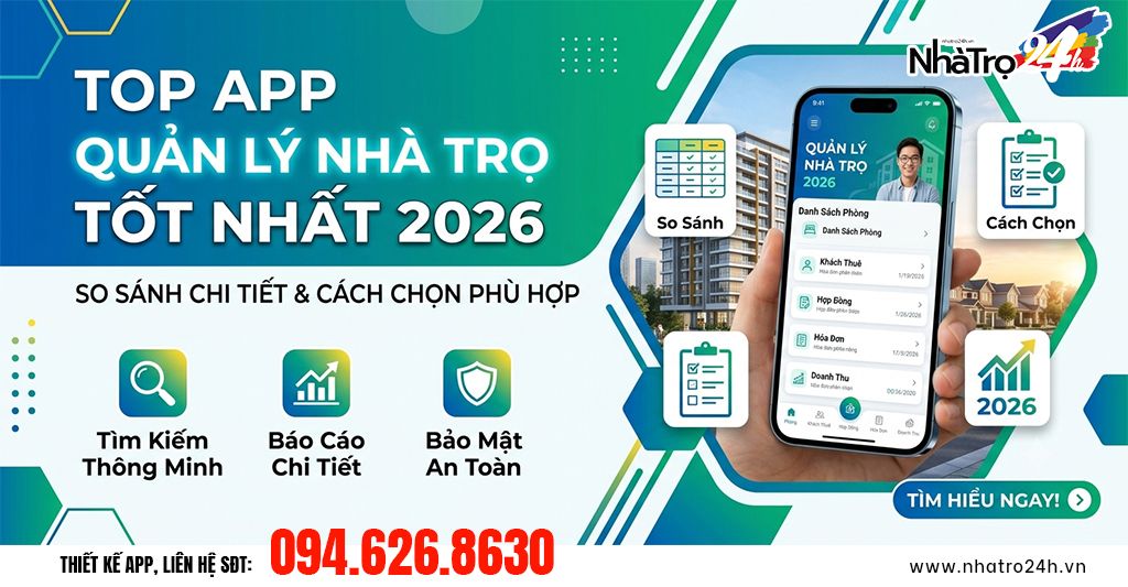 Top App Quản Lý Nhà Trọ Tốt Nhất 2026: So Sánh Chi Tiết & Cách Chọn Phù Hợp - Hướng dẫn phần mềm quản lý nhà trọ