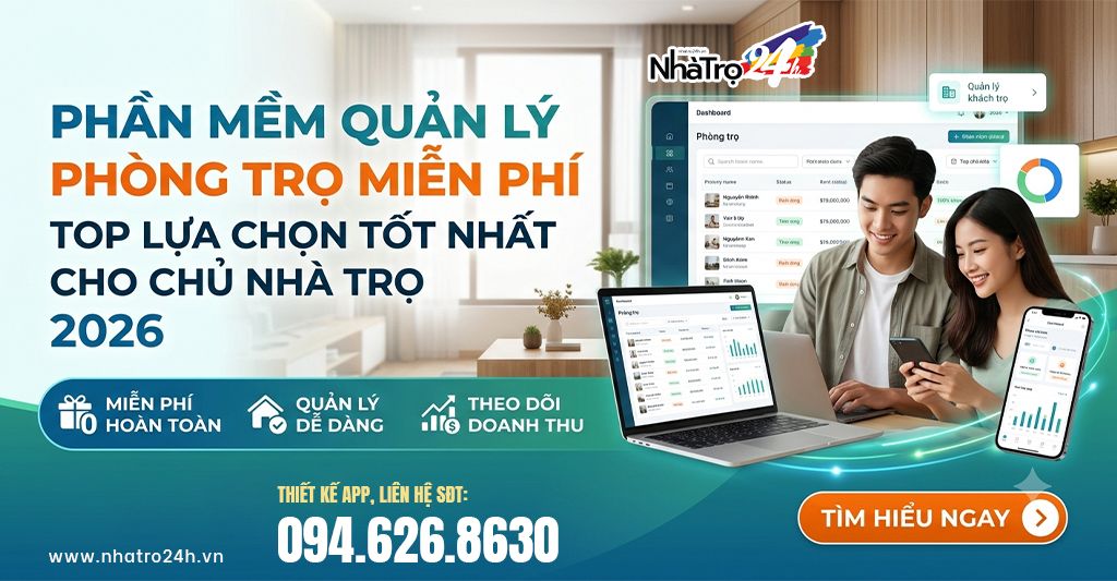 Phần mềm quản lý phòng trọ miễn phí: Top lựa chọn tốt nhất cho chủ nhà trọ 2026 - Hướng dẫn phần mềm quản lý nhà trọ