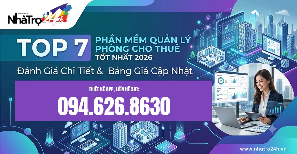 Top 7 Phần Mềm Quản Lý Phòng Cho Thuê Tốt Nhất 2026: Đánh Giá & Bảng Giá - Hướng dẫn phần mềm quản lý nhà trọ