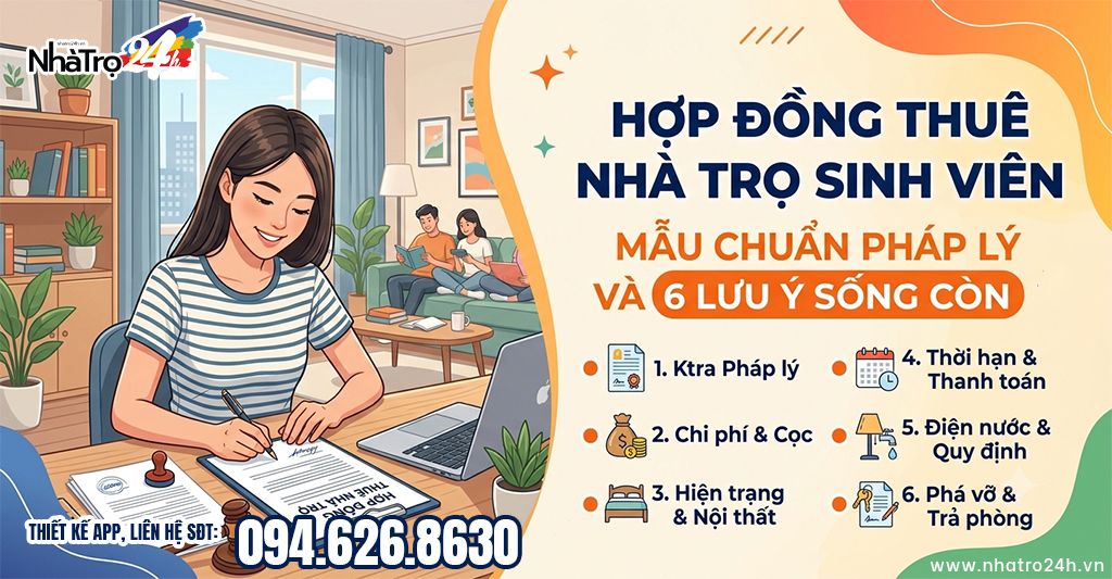 Hợp đồng thuê nhà trọ sinh viên: Mẫu chuẩn pháp lý và 6 lưu ý sống còn - Hướng dẫn phần mềm quản lý nhà trọ