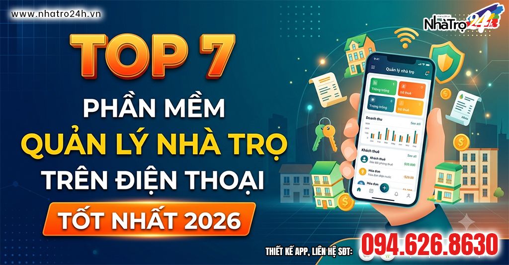 Top 7 Phần Mềm Quản Lý Nhà Trọ Trên Điện Thoại Tốt Nhất 2026 - Hướng dẫn phần mềm quản lý nhà trọ